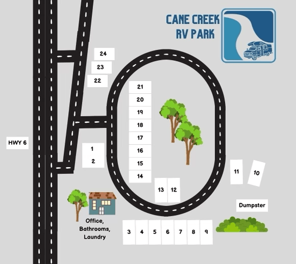 Cane Creek RV Park site map